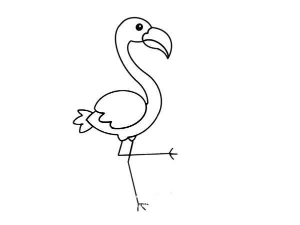 卡通火烈鸟简笔画画法步骤