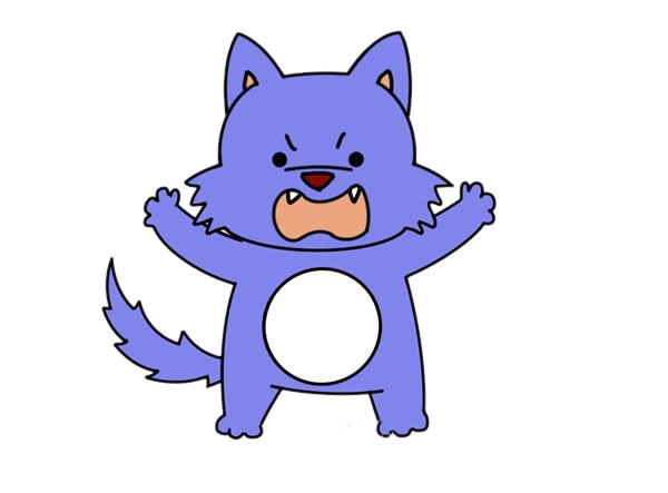 可爱的卡通大灰狼简笔画画法