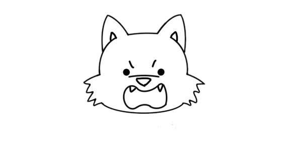 可爱的卡通大灰狼简笔画画法