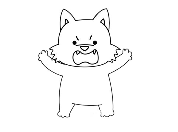 可爱的卡通大灰狼简笔画画法