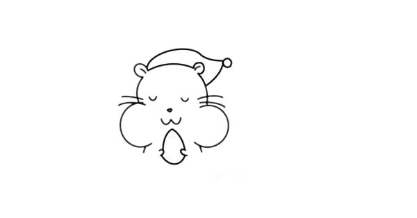 躺在床上的卡通仓鼠简笔画