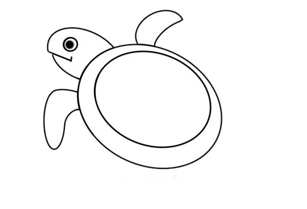 彩色卡通海龟简笔画画法