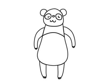 卡通的熊猫简笔画