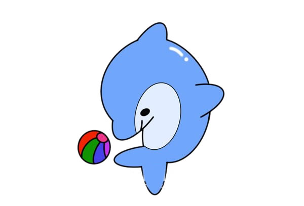 海豚和彩球简笔画 海豚和彩球简笔画