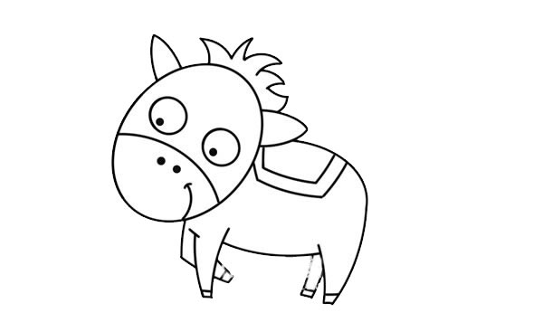 可爱卡通小马简笔画步骤 可爱卡通小马简笔画步骤