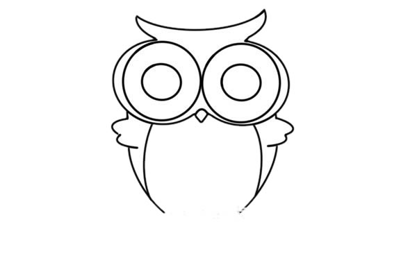 可爱呆萌猫头鹰简笔画步