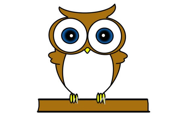 可爱呆萌猫头鹰简笔画步