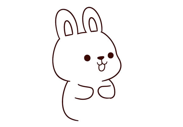 抱着胡萝卜的小兔子简笔画