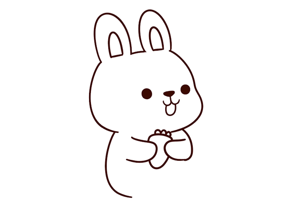 抱着胡萝卜的小兔子简笔画