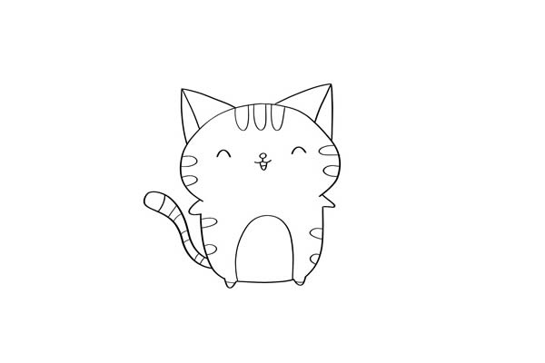 可爱漂亮的小猫咪简笔画