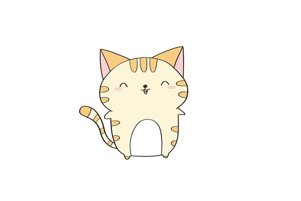 可爱漂亮的小猫咪简笔画