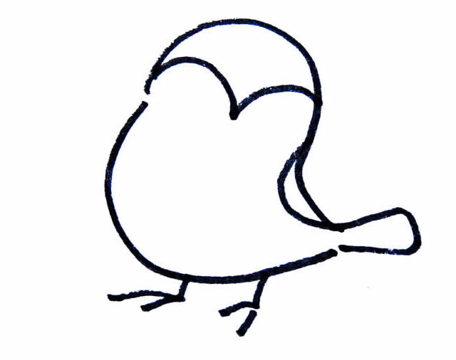 简单的水彩小鸟简笔画