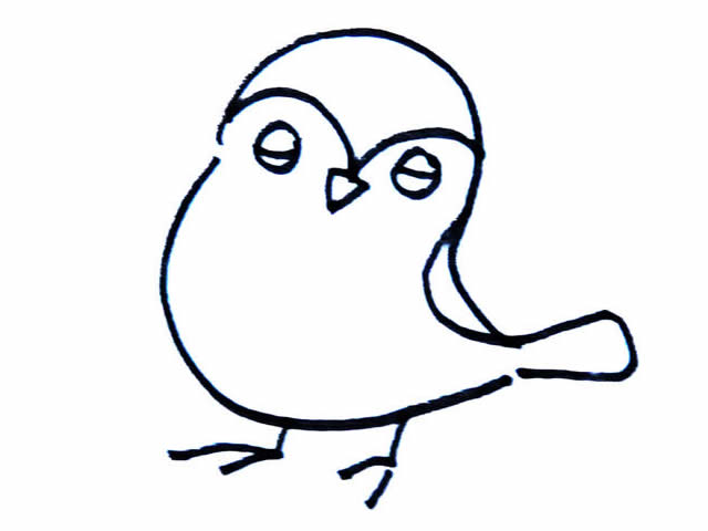 简单的水彩小鸟简笔画