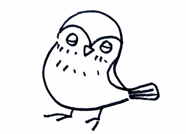 简单的水彩小鸟简笔画