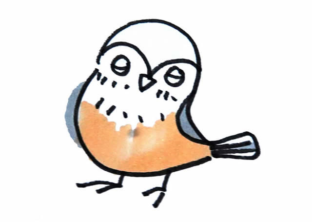 简单的水彩小鸟简笔画