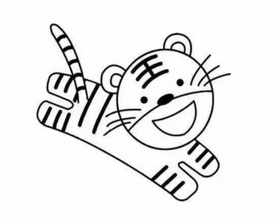 小老虎儿童简笔画