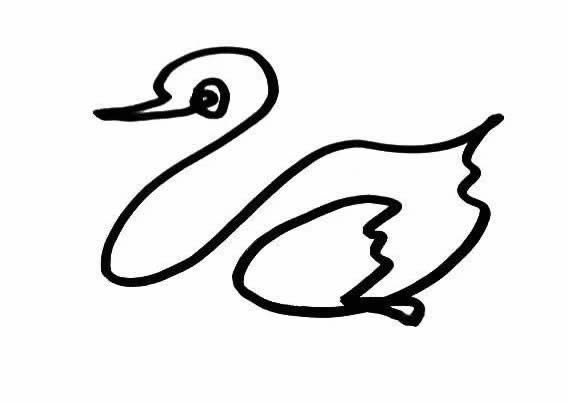 一笔就能完成的鹅简笔画