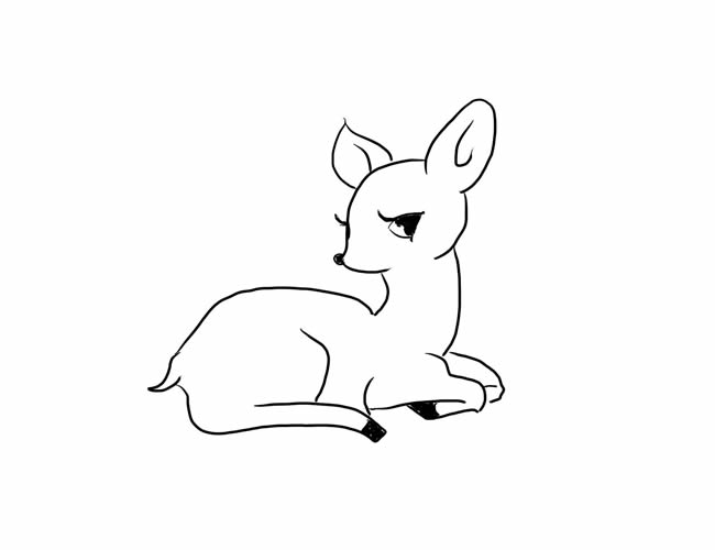 简短可爱的小鹿简笔画