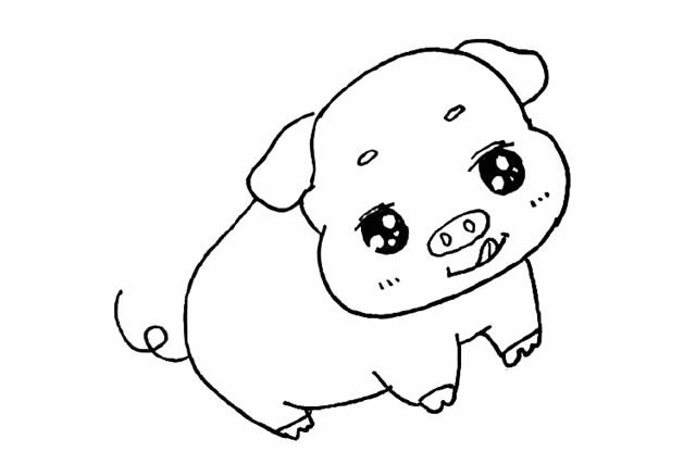 萌萌哒小猪简笔画