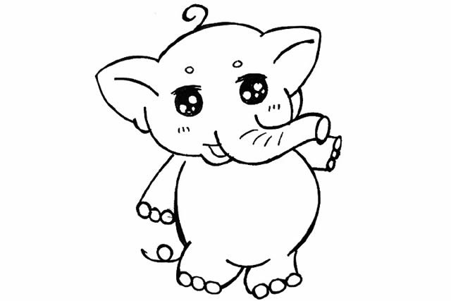 萌萌哒大象简笔画