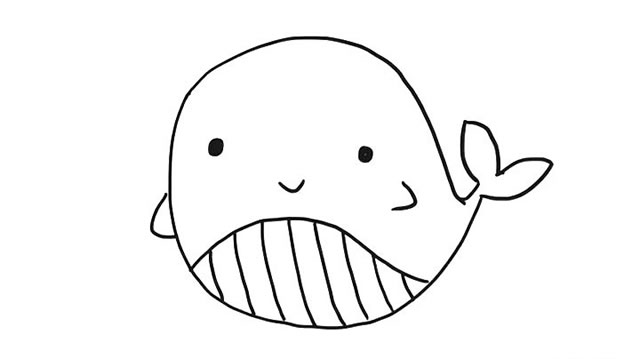 可爱简单的鲸鱼儿童画(可爱简单的鲸鱼儿童画图片)
