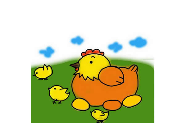 鸡妈妈和鸡宝宝简笔画步骤