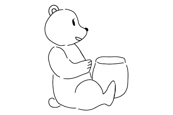 吃蜂蜜的小熊简笔画
