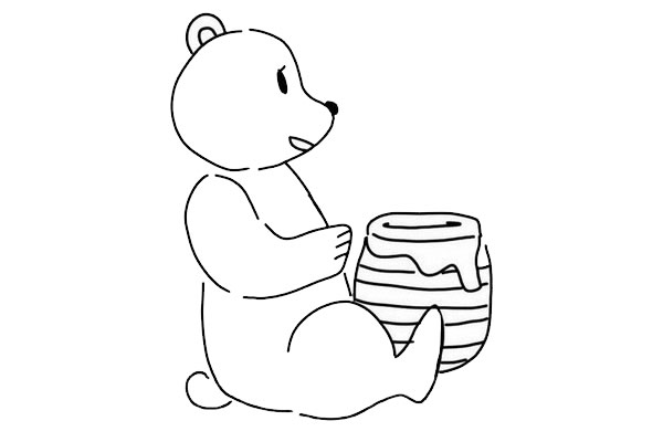 吃蜂蜜的小熊简笔画