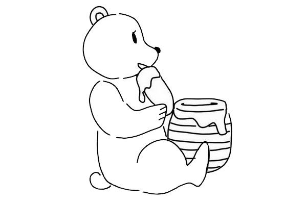 吃蜂蜜的小熊简笔画