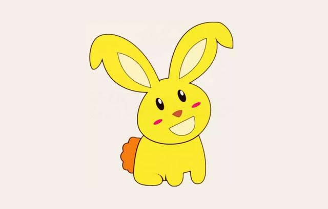 可爱的卡通小黄兔简笔画