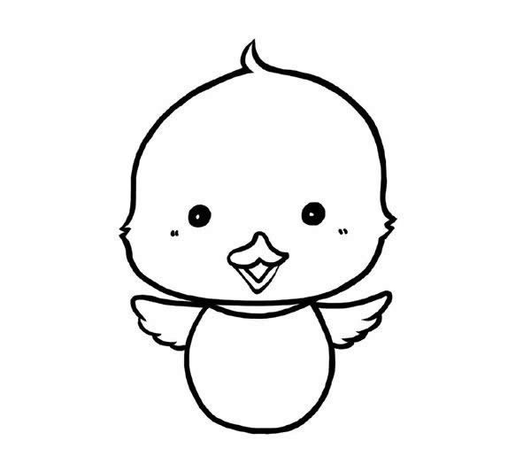 简单可爱的小黄鸭简笔画 简单可爱的小黄鸭简笔画