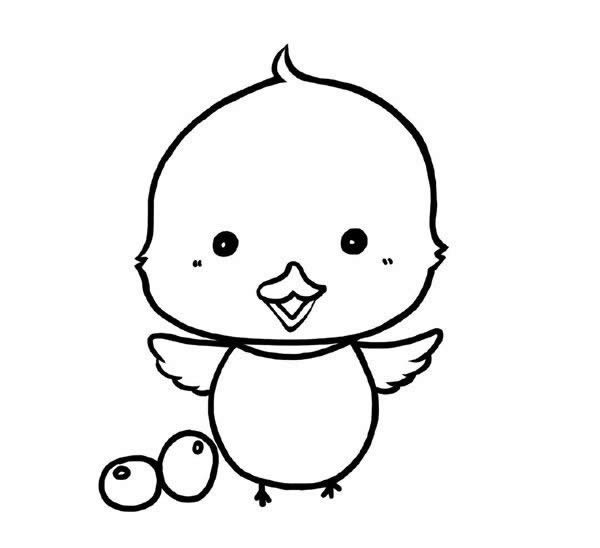 简单可爱的小黄鸭简笔画 简单可爱的小黄鸭简笔画