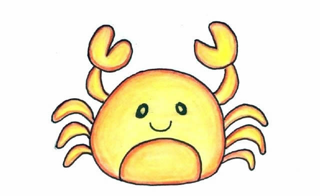 卡通的螃蟹简笔画步骤