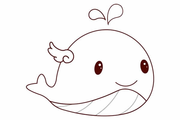 可爱的卡通鲸鱼简笔画