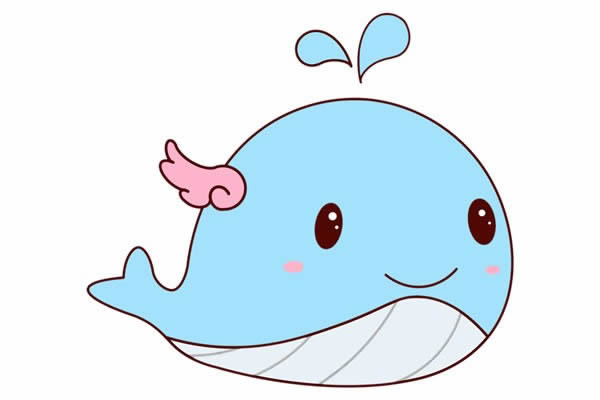 可爱的卡通鲸鱼简笔画