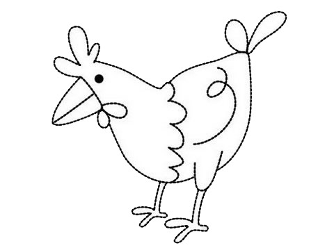一组公鸡简笔画图片大全