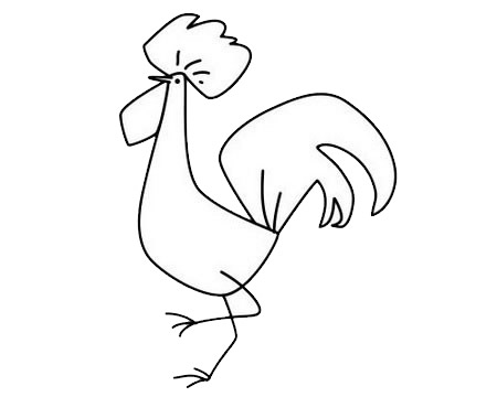 一组公鸡简笔画图片大全