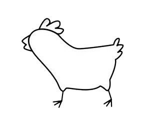 公鸡简笔画步骤教程