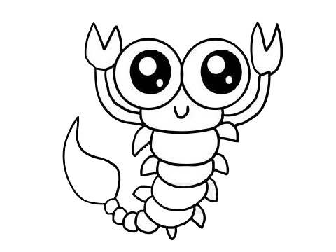 一组蝎子简笔画图片大全