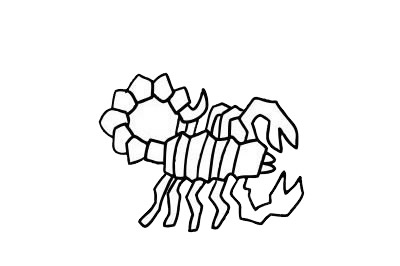 一组蝎子简笔画图片大全