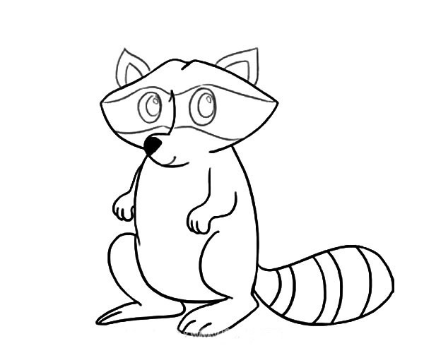 可爱的小浣熊简笔画