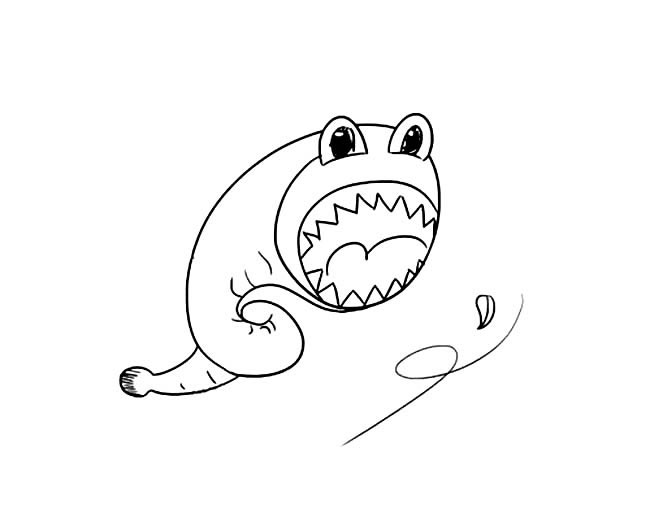 卡通的蚂蟥简笔画