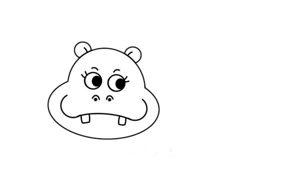 趴在水中的河马简笔画 趴在水中的河马简笔画