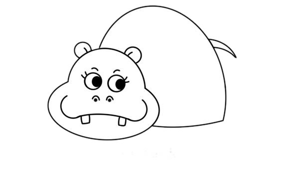 趴在水中的河马简笔画 趴在水中的河马简笔画