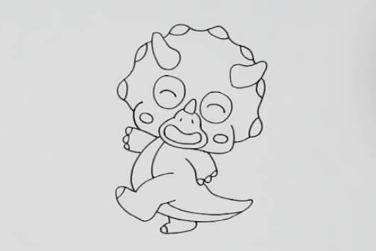 可爱的三角龙简笔画 可爱的三角龙简笔画