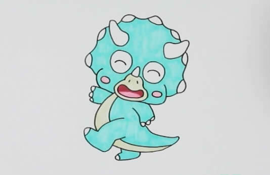 可爱的三角龙简笔画 可爱的三角龙简笔画