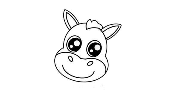 可爱的卡通毛驴简笔画