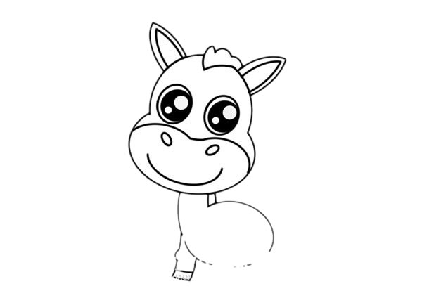 可爱的卡通毛驴简笔画