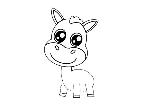 可爱的卡通毛驴简笔画