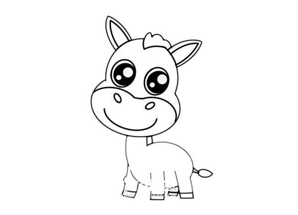 可爱的卡通毛驴简笔画